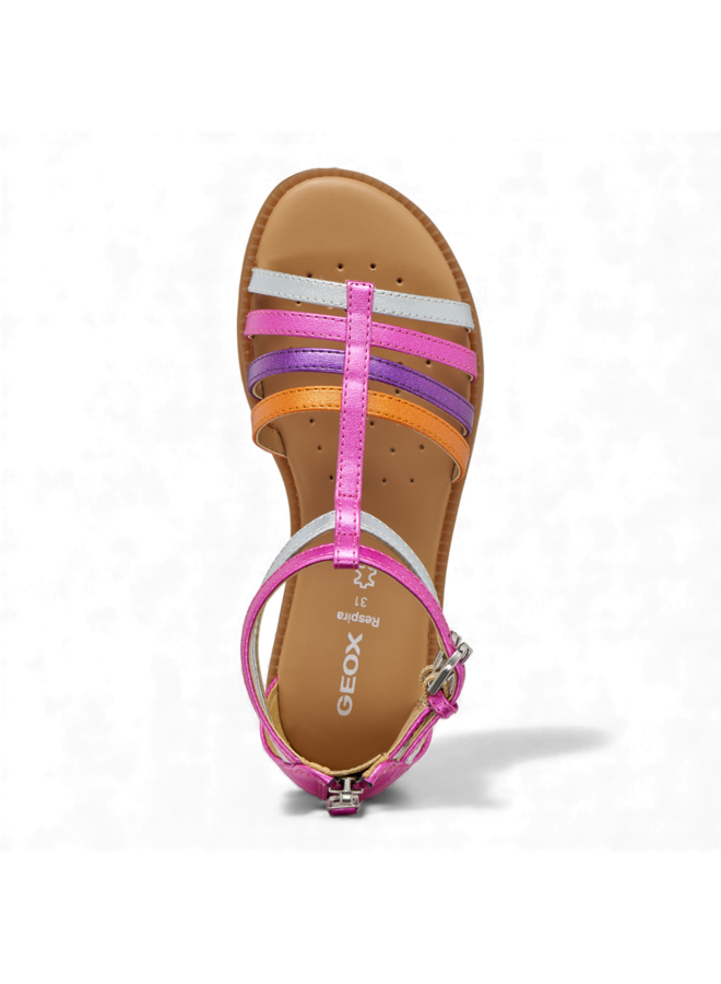 Geox J7235D Sandal Karly Girl Fuchsia Silver