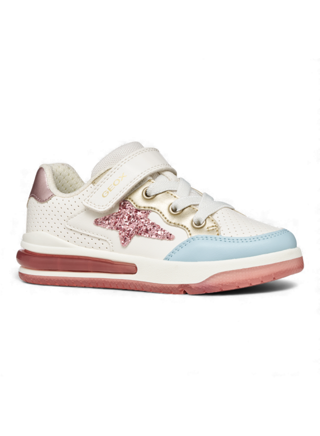 Geox J65NWA Sketlite Girl White Rose