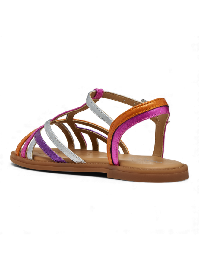 Geox J6535C Sandal Girl Karly Fuchsia Silver