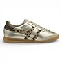 Gola CLB856YZ Women's Torpedo Glimmer Safari Trainer Gold/ Leopard/ Dark Brown
