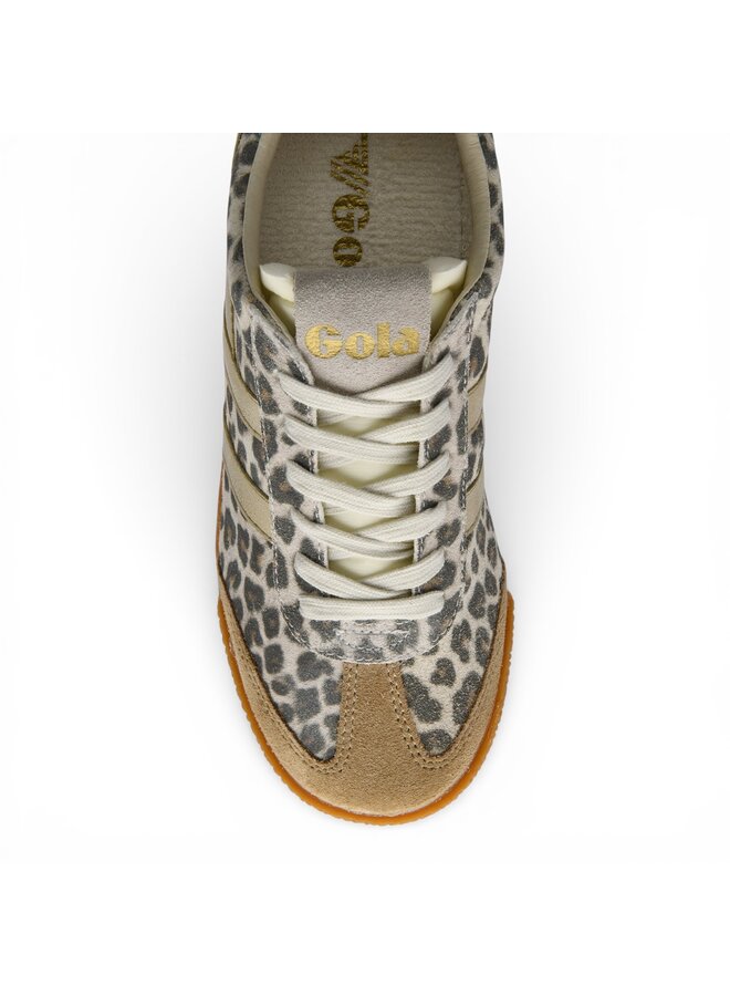 Gola CLB866ZY Women's Elan Safari Trainer Snow Leopard/ Light Caramel