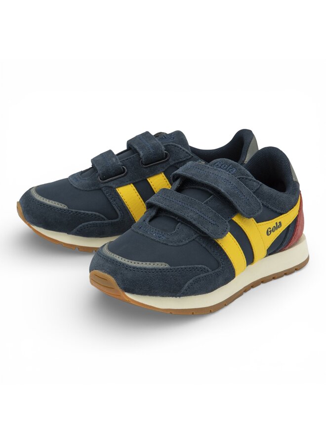 Gola CKA539EY Children's Austin StrapTrainer Navy/Sun/Deep Red