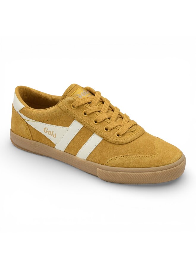 Gola CLB771YW Women's Badminton Suede Trainer Sun/Off White/Gum