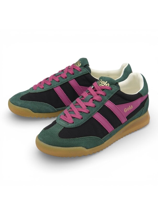 Gola CLB577BN Women's Firefly Trainer Black/Pine/Fuchsia