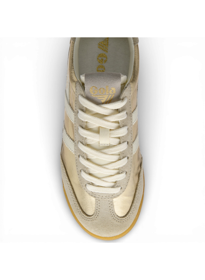 Gola CLB858YW Women's Firefly Metallic Trainer Gold/Off White