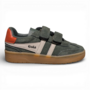 Gola Children's Viper Strap Trainer Dark Khaki/Off White/Moody Orange/Gum