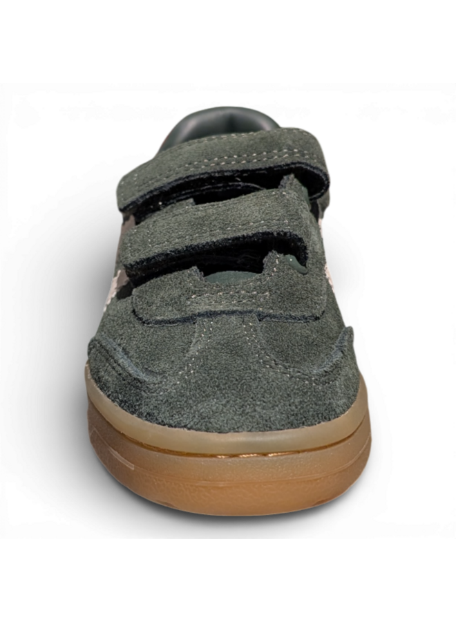 Gola Children's Viper Strap Trainer Dark Khaki/Off White/Moody Orange/Gum