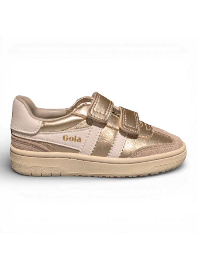 Gola CKA073YN Children's Viper Glimmer Strap Trainer Gold/Off White