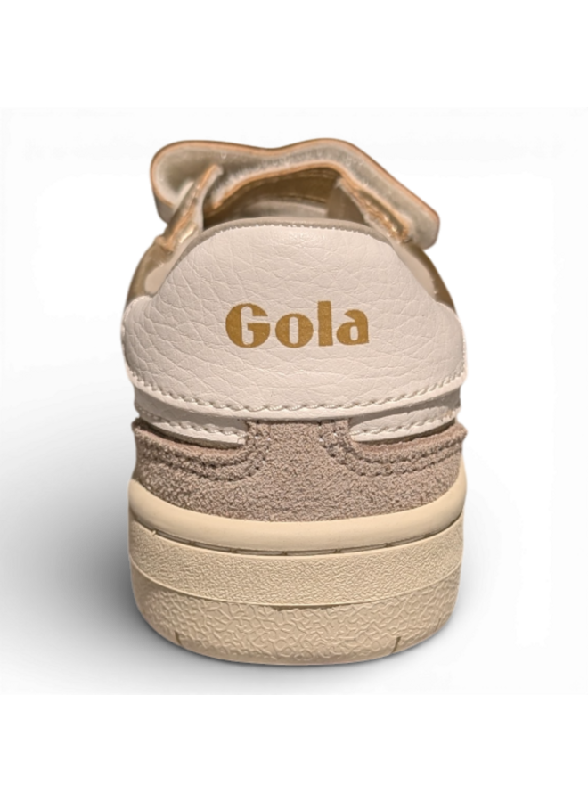 Gola Children's Viper Glimmer Strap Trainer Gold/Off White