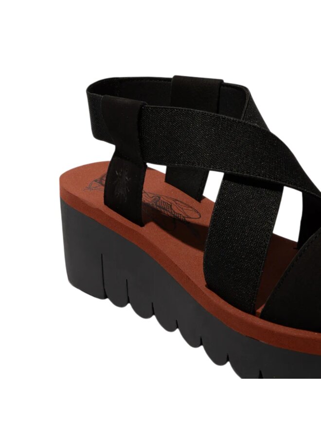 Fly London P144922013 Cupido/Elastic Black/Brick