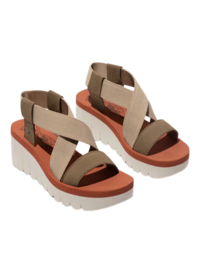 Fly London P144922011 Cupido/Elastic Military/Beige/Brick