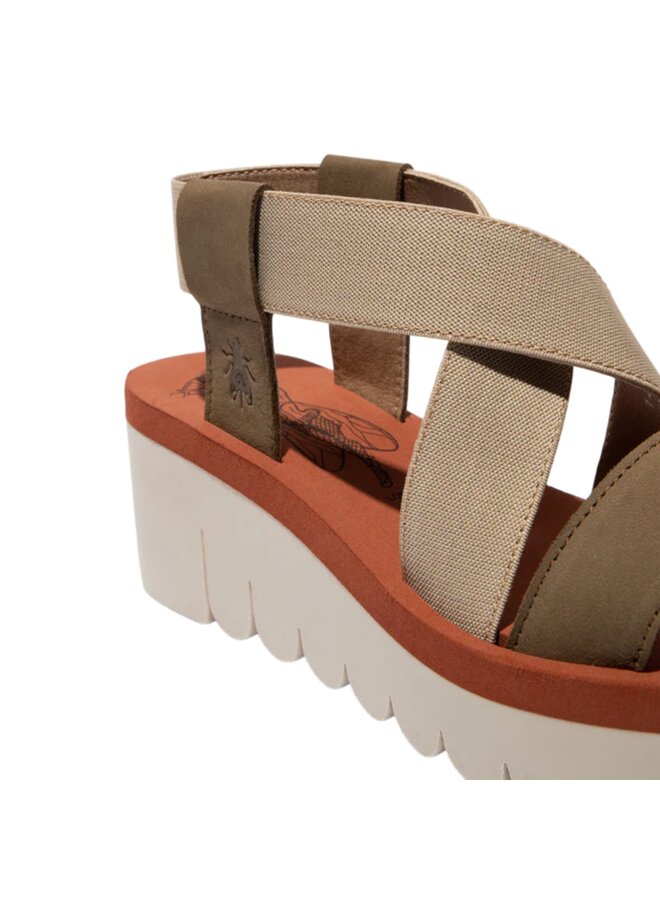 Fly London P144922011 Cupido/Elastic Military/Beige/Brick