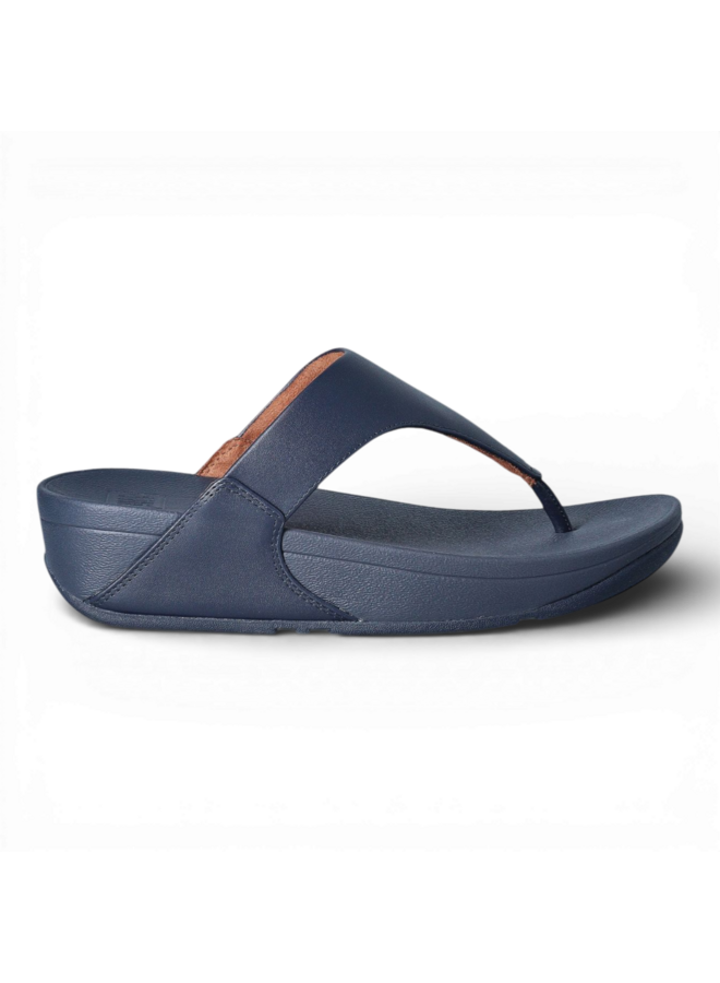 Fitflop Lulu Leather Toepost Metallic Cosmic Blue