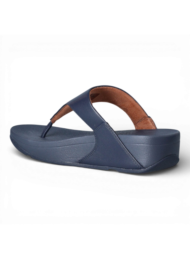 Fitflop Lulu Leather Toepost Metallic Cosmic Blue
