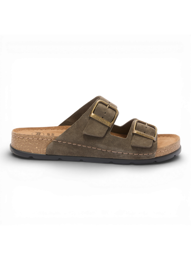Scholl Bora 2 Buckles Man Khaki