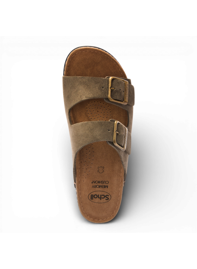 Scholl Bora 2 Buckles Man Khaki