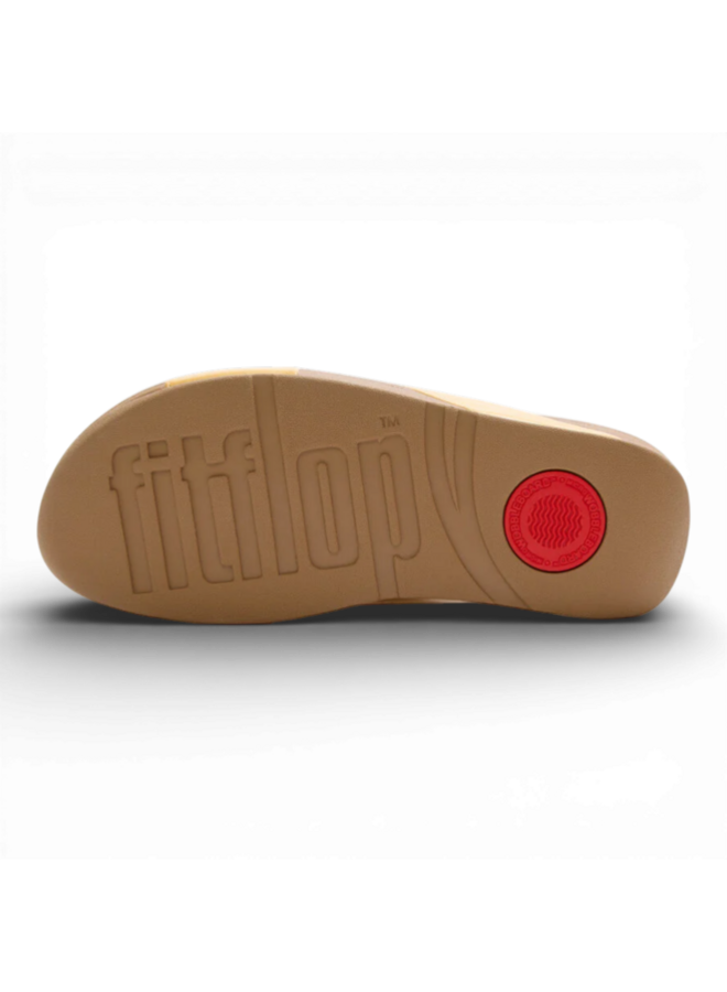 Fitflop Lulu Cross Slide Sandals Leather Turmeric