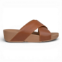 Fitflop Lulu Cross Slide Sandals Leather/LightTan