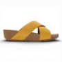 Fitflop Lulu Cross Slide Sandals Leather Turmeric