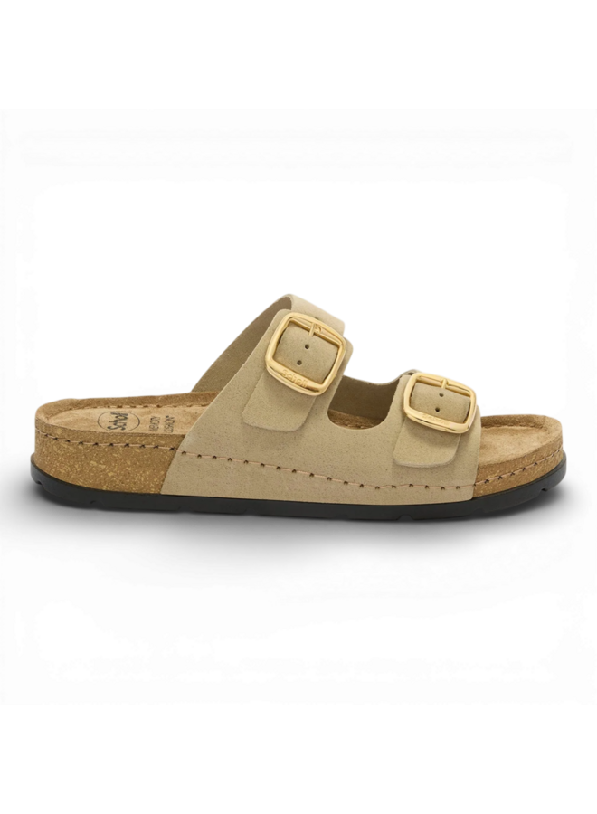 Scholl Bora 2 Buckles Dark Beige