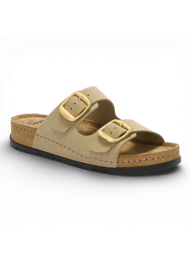 Scholl Bora 2 Buckles Dark Beige
