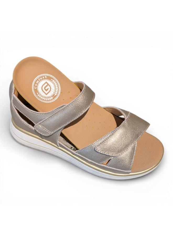 G Comfort S-662PL Platinum Softnappa Women Wedge Sandal Ultra Light