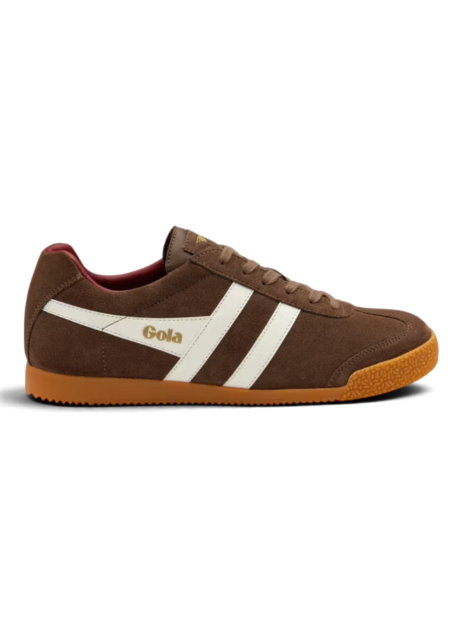 Gola CMA192FI Harrier Trainer Otter/Off White/Deep Red