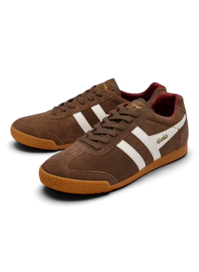 Gola CMA192FI Harrier Trainer Otter/Off White/Deep Red