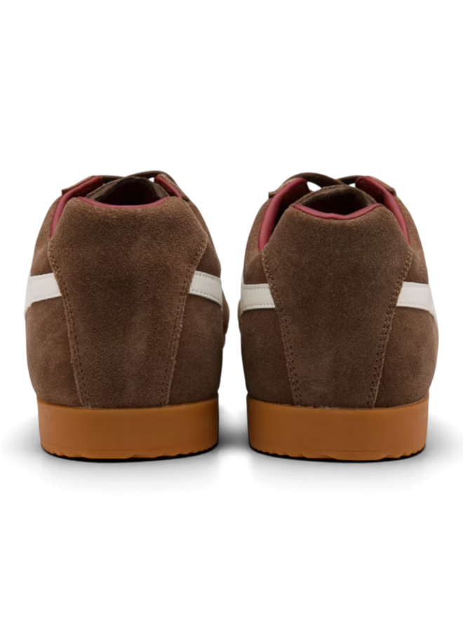 Gola CMA192FI Harrier Trainer Otter/Off White/Deep Red