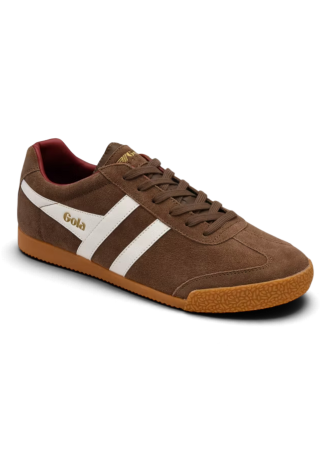 Gola CMA192FI Harrier Trainer Otter/Off White/Deep Red
