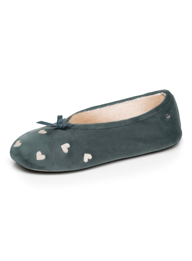 Isotoner 95991 ballerina pantoffels Sauge/Créme