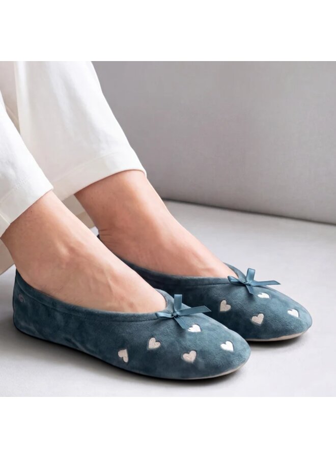Isotoner 95991 ballerina pantoffels Sauge/Créme