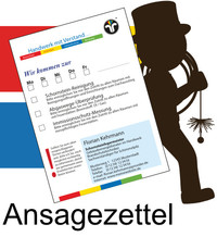 Anmeldezettel / Ansagezettel