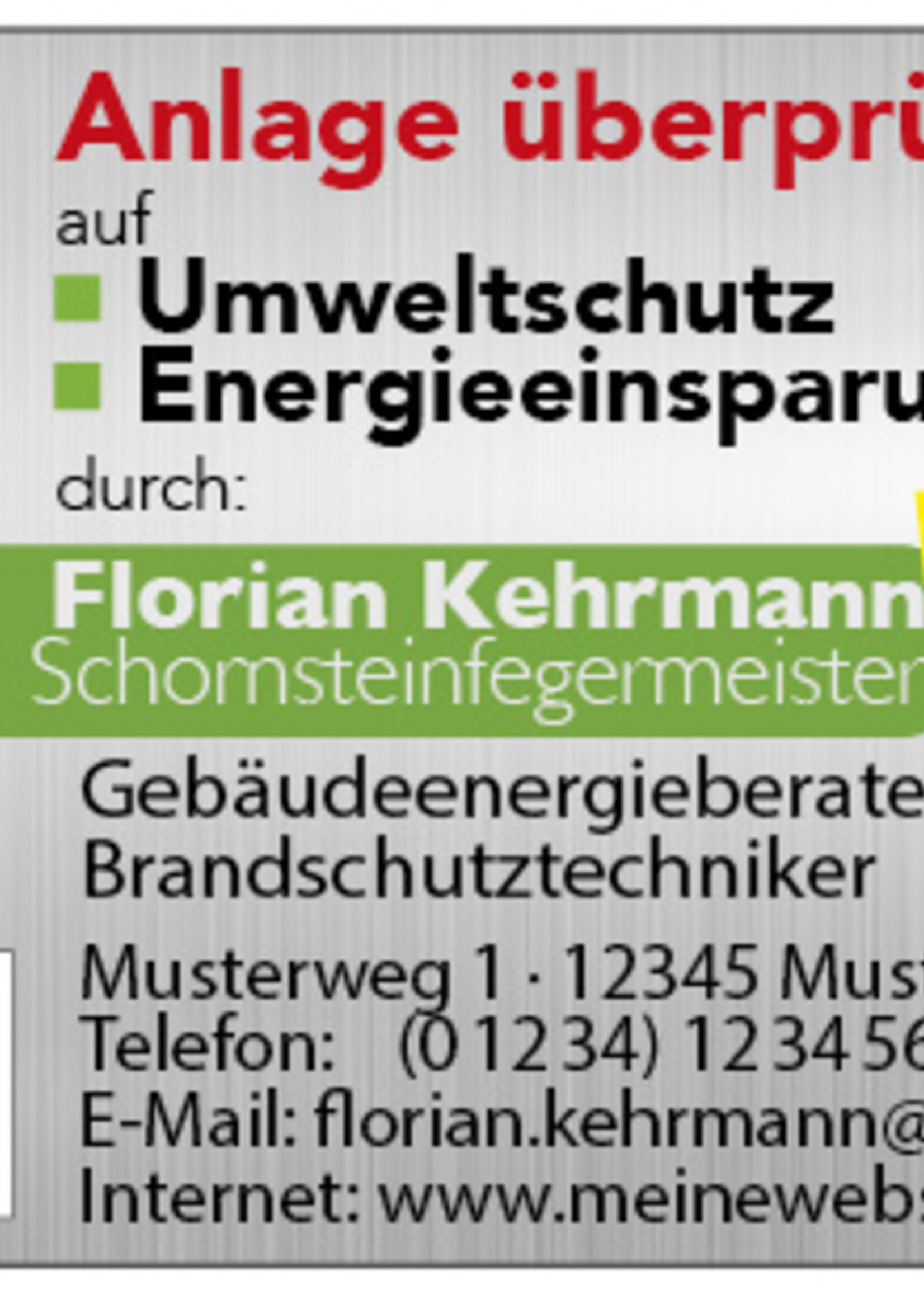 Haftetiketten "Anlage geprüft"