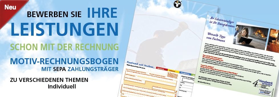 Rechnungsbogen mit SEPA Zahlschein - auch mit Ihrem Logo