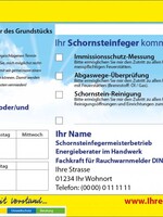 Anmeldezettel gelb A5 quer - Schornsteinfeger / Kaminkehrer