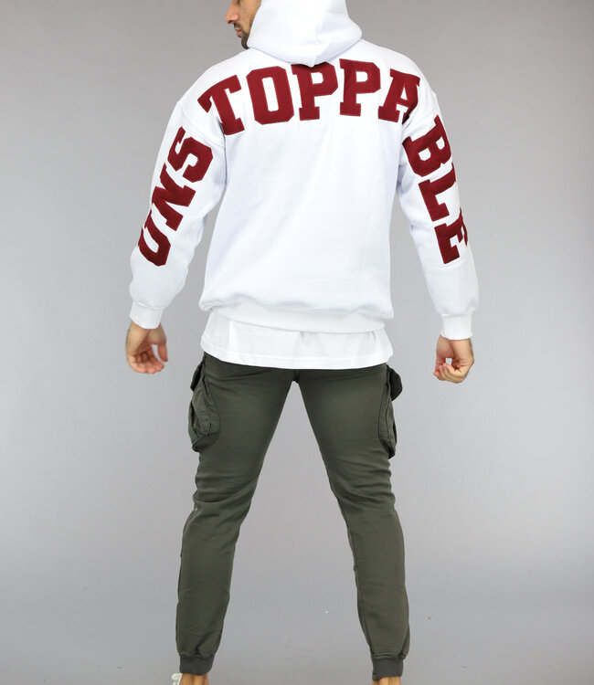 Witte Heren Hoodie met Unstoppable Tekst