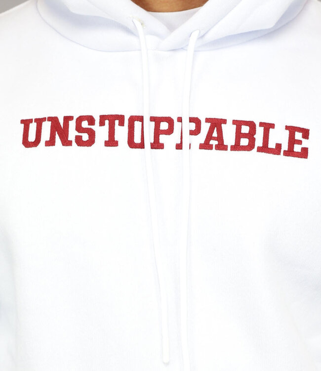 Witte Heren Hoodie met Unstoppable Tekst