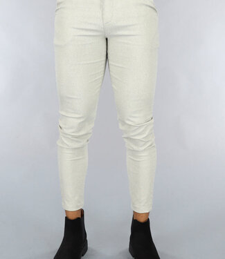 NEW0610 Beige Gemêleerde Heren Pantalon