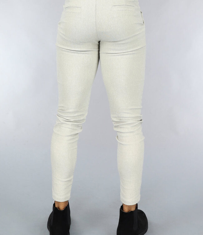 Beige Gemêleerde Heren Pantalon
