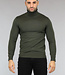 Basic Groene Heren Trui met Hoge Col