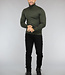 Basic Groene Heren Trui met Hoge Col