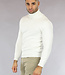 Basic Witte Heren Trui met Hoge Col