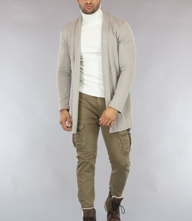 Basic Witte Heren Trui met Hoge Col