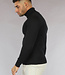 Basic Zwarte Heren Trui met Hoge Col
