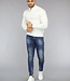 Witte Mannen Turtleneck Trui met Rits