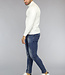 Witte Mannen Turtleneck Trui met Rits