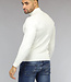 Witte Mannen Turtleneck Trui met Rits