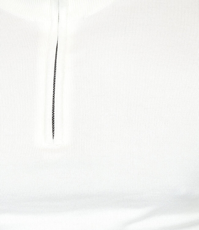 Witte Mannen Turtleneck Trui met Rits