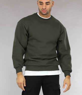 NEW0610 Legergroene Oversized Heren Trui